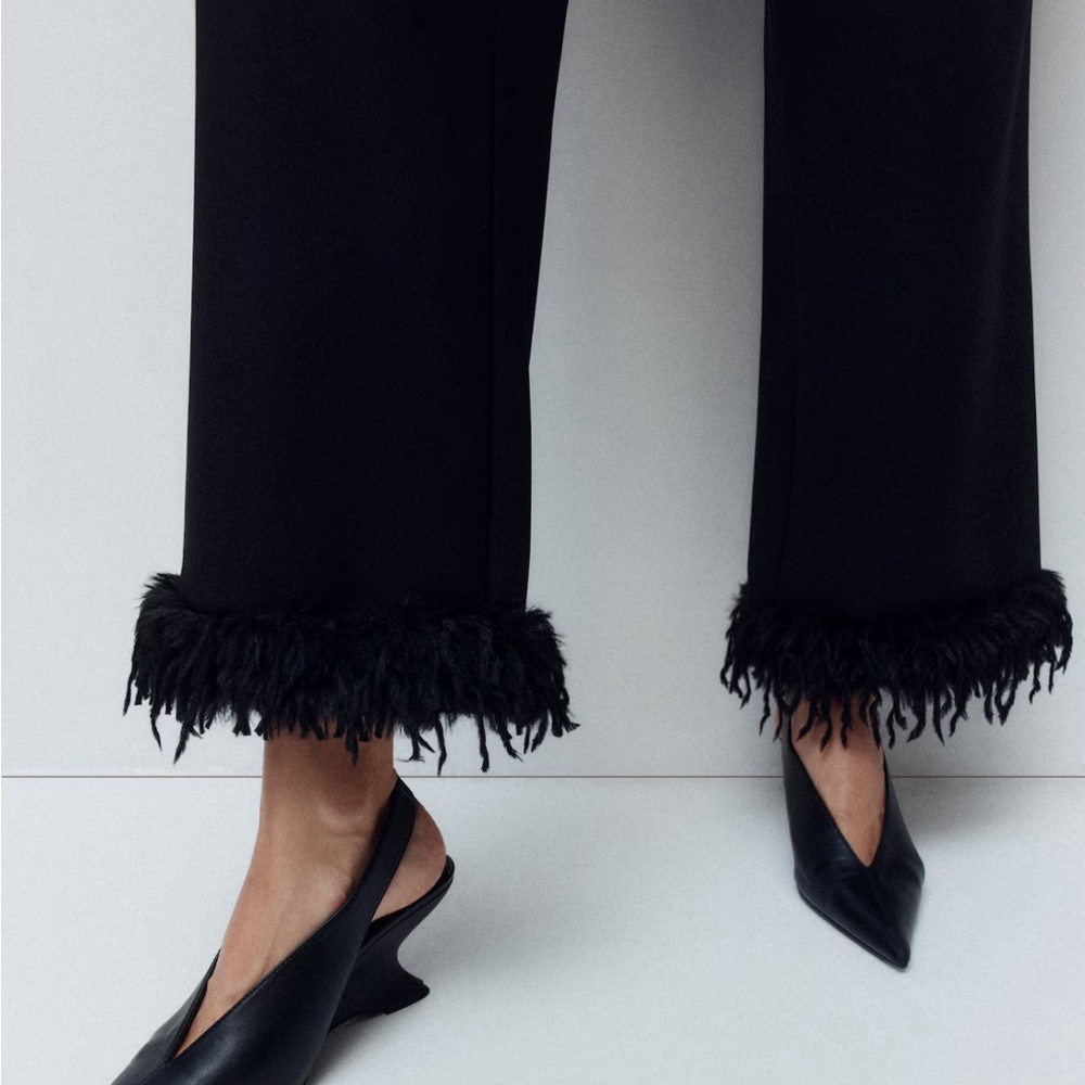 H&M MAMA fringe trimmed pants sz M maternity